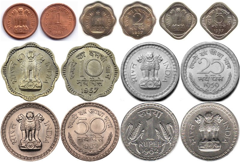 Naya or New Paise Series came after removing Anna Currency System in 1 April 1957